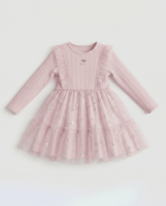 Babies and More Long Sleeves Dress Pink thumbnail 4