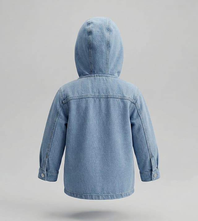 Pocket Front Hooded Denim Jacket thumbnail 2