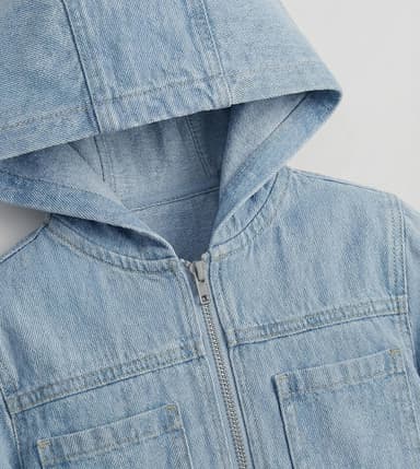 Pocket Front Hooded Denim Jacket thumbnail 3