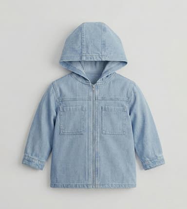 Pocket Front Hooded Denim Jacket thumbnail 4