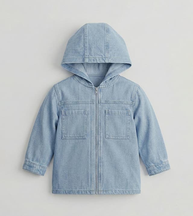 Pocket Front Hooded Denim Jacket thumbnail 4