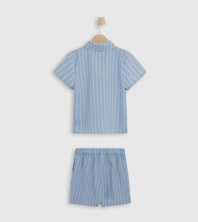Casual 100%Cotton Striped Short Sleeves Shirts & Bottoms thumbnail 2