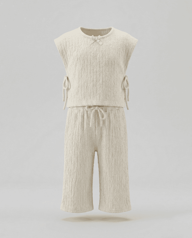 Babies and More Sleeveless Co-Ord Pant Set - Beige thumbnail 1