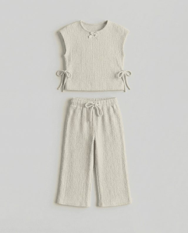 Babies and More Sleeveless Co-Ord Pant Set - Beige thumbnail 5