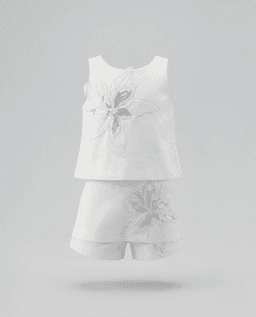 Babies and More Sleeveless Co-Ord Short Set - Off White