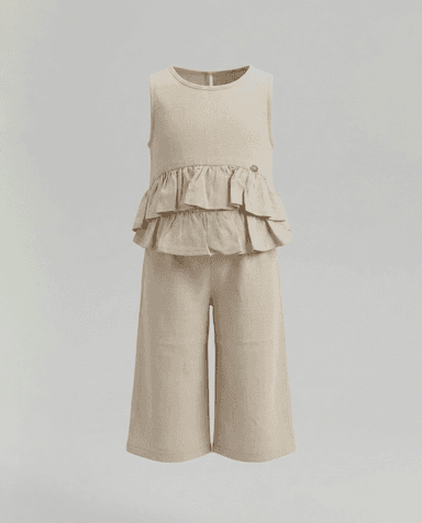 Babies and More Sleeveless Co-Ord Pants Set - Sand thumbnail 1