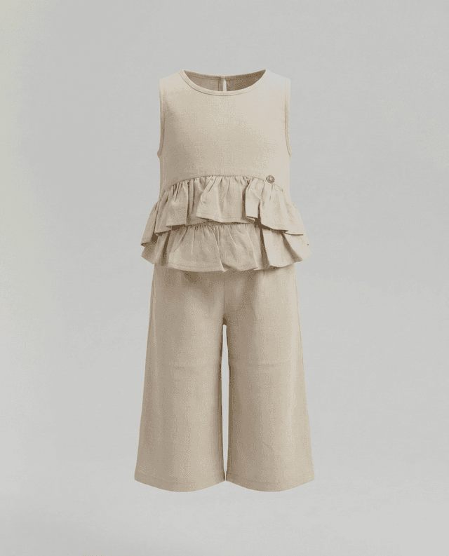Babies and More Sleeveless Co-Ord Pants Set - Sand thumbnail 1