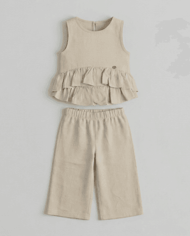 Babies and More Sleeveless Co-Ord Pants Set - Sand thumbnail 5