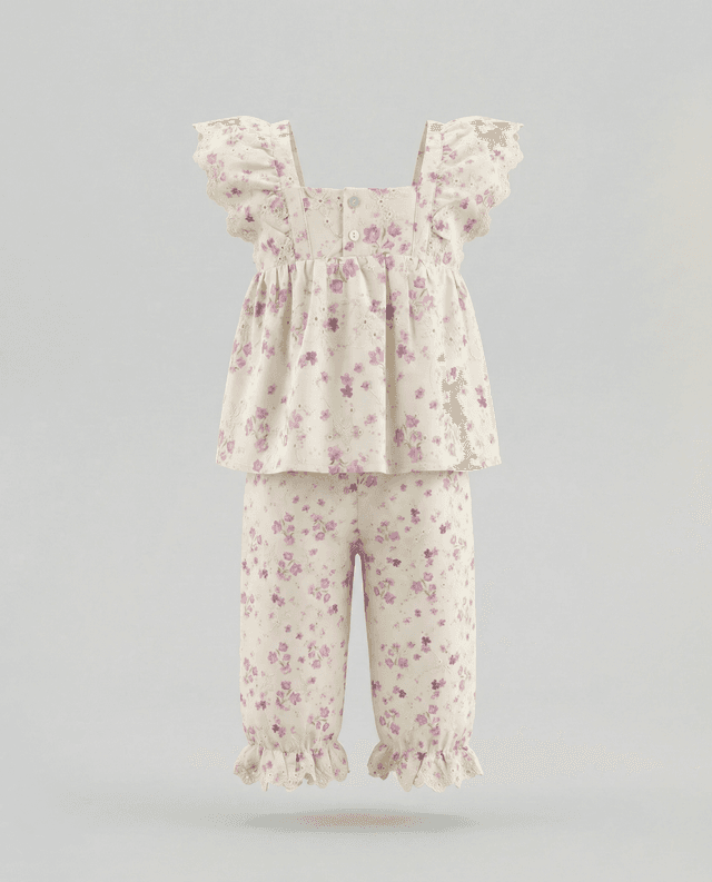 Babies and More Sleeveless Co-Ord Pants Set - Cream thumbnail 2