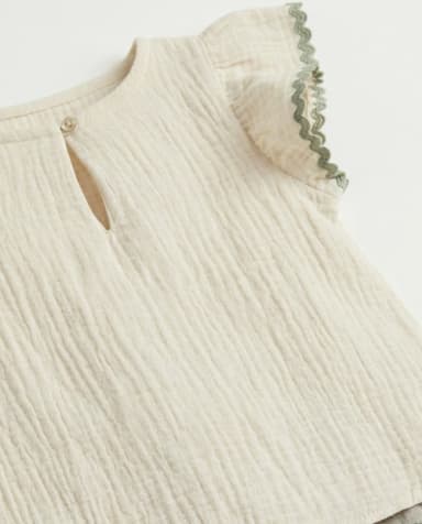 Printed Schiffly Sleeves Clothing Set thumbnail 4