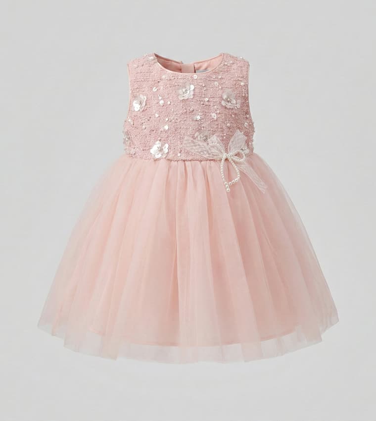 Embellished Tulle Midi Dress