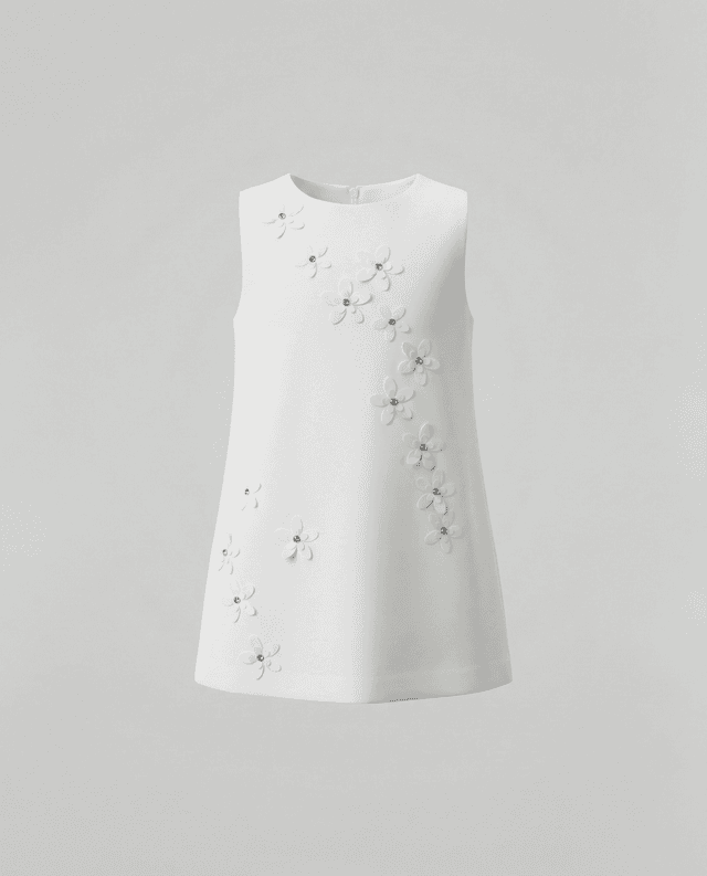 Babies and More Sleeveless Dress - Off White thumbnail 1