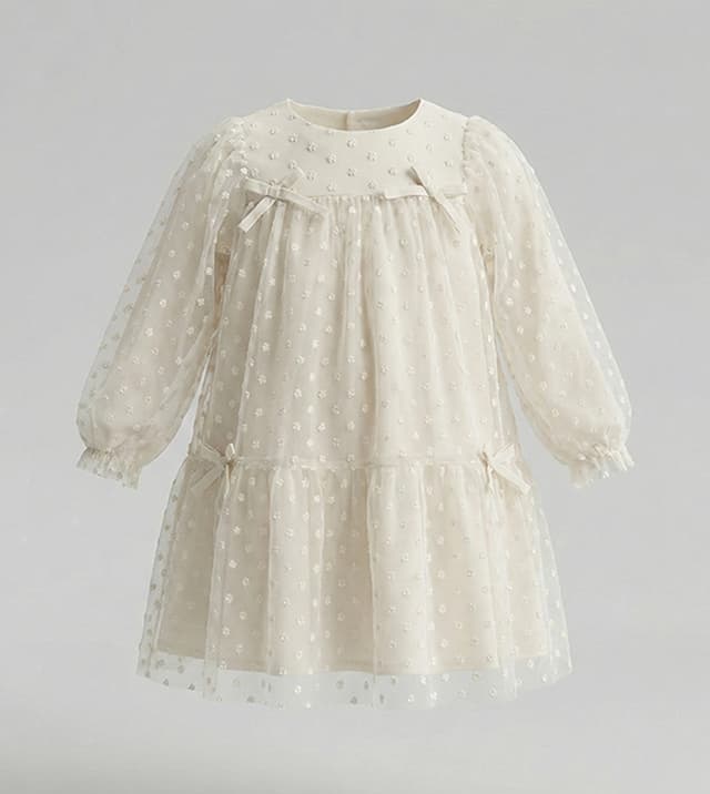 Self Patterned Long Sleeves Dress thumbnail 1
