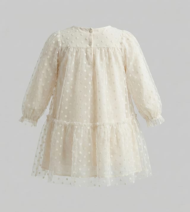Self Patterned Long Sleeves Dress thumbnail 2