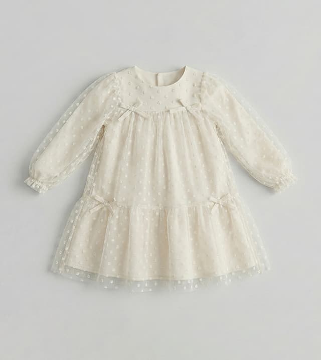 Self Patterned Long Sleeves Dress thumbnail 3