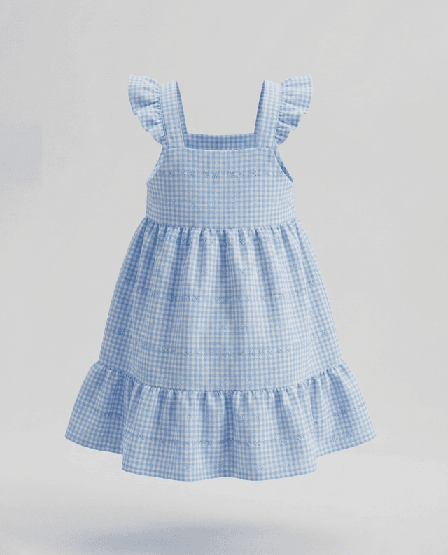 Babies and More Short Sleeves Dress - Blue thumbnail 2