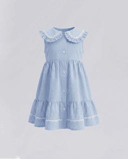 Babies and More Sleeveless Collar Dress - Blue