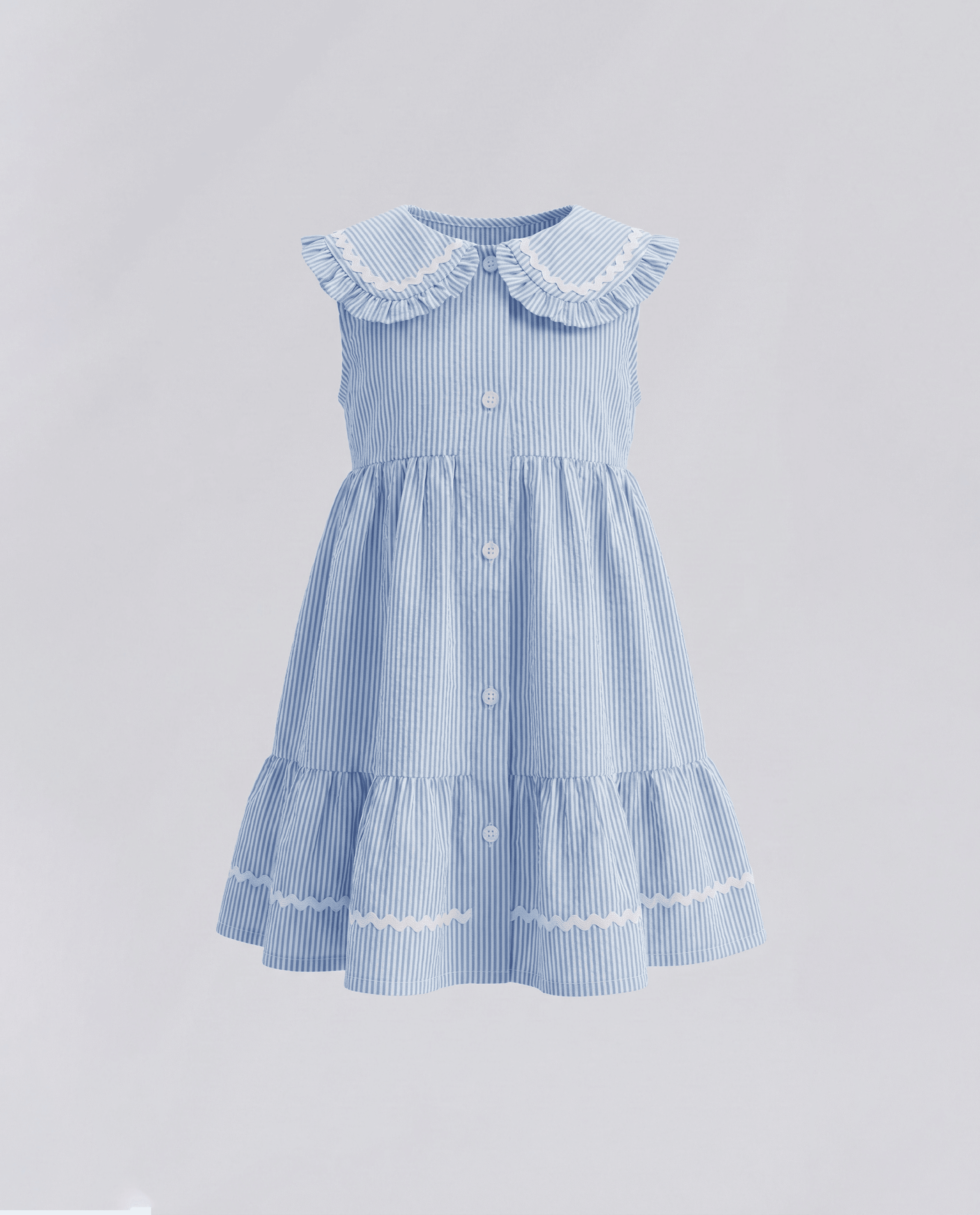 Babies and More Sleeveless Collar Dress - Blue