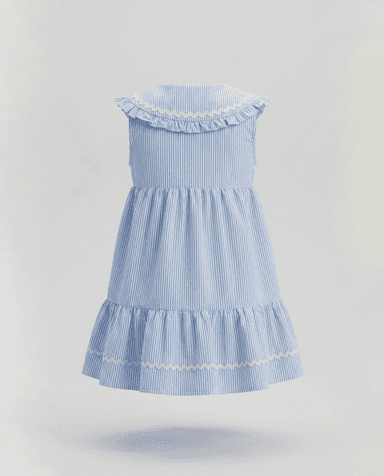 Babies and More Sleeveless Collar Dress - Blue thumbnail 2