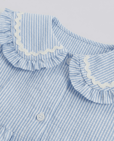 Babies and More Sleeveless Collar Dress - Blue thumbnail 3