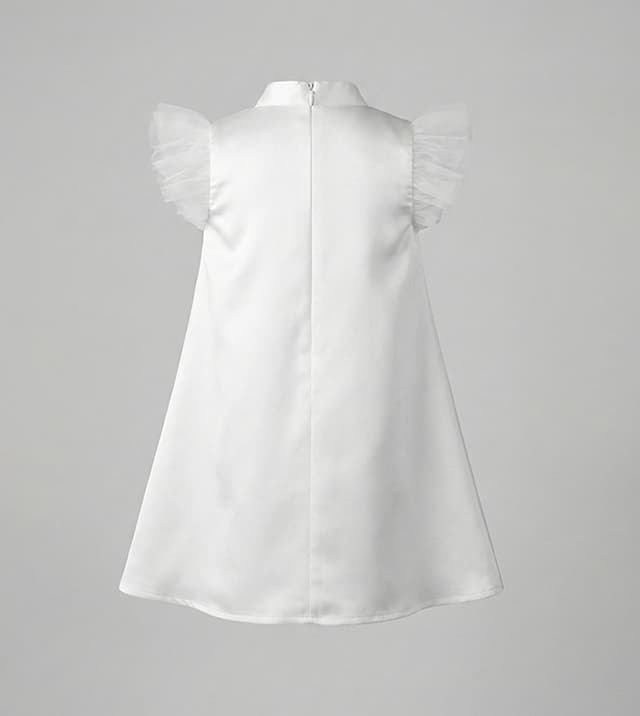 Appliqued Flutter Sleeves A-Line Dress thumbnail 2