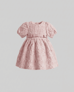 Jacquard Puff Sleeves Dress