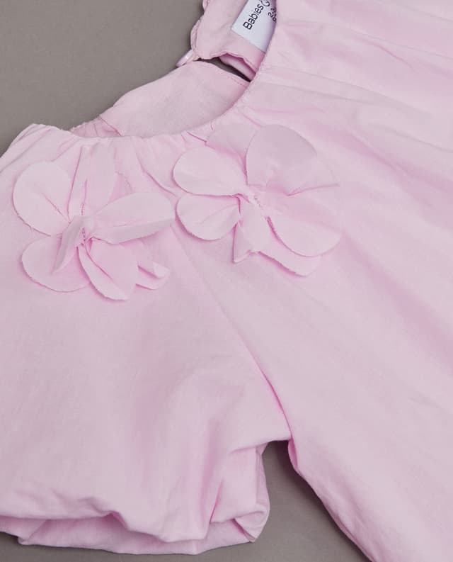 Solid Mini Dress with Round Neck and Puff Sleeves thumbnail 5