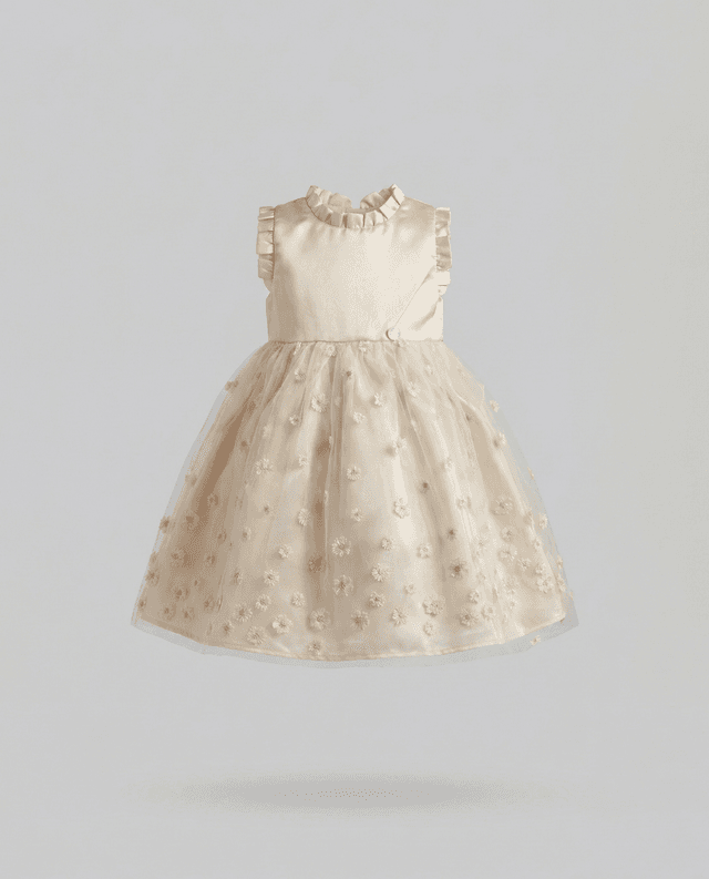 Embroidered Mock Neck Sleeveless Dress thumbnail 2