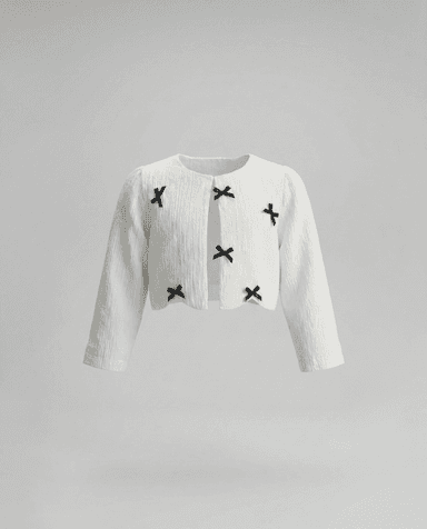 Babies and More Long Sleeves Girls Jacket - Off White thumbnail 1
