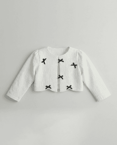 Babies and More Long Sleeves Girls Jacket - Off White thumbnail 4