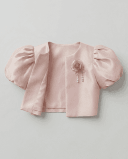 Solid Balloon Sleeves Short Sleeves Jacket