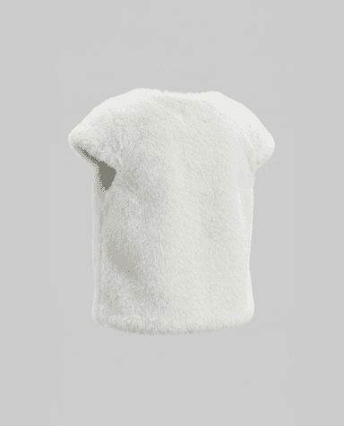 Babies and More Short Sleeves Fur Coat Short Jacket - Off White thumbnail 2