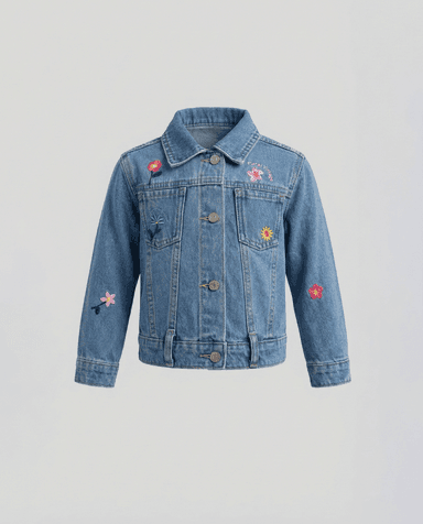 Babies and More Long Sleeves Collar Denim Jacket - Denim Blue thumbnail 1
