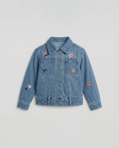 Babies and More Long Sleeves Collar Denim Jacket - Denim Blue thumbnail 3