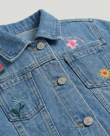Babies and More Long Sleeves Collar Denim Jacket - Denim Blue thumbnail 4