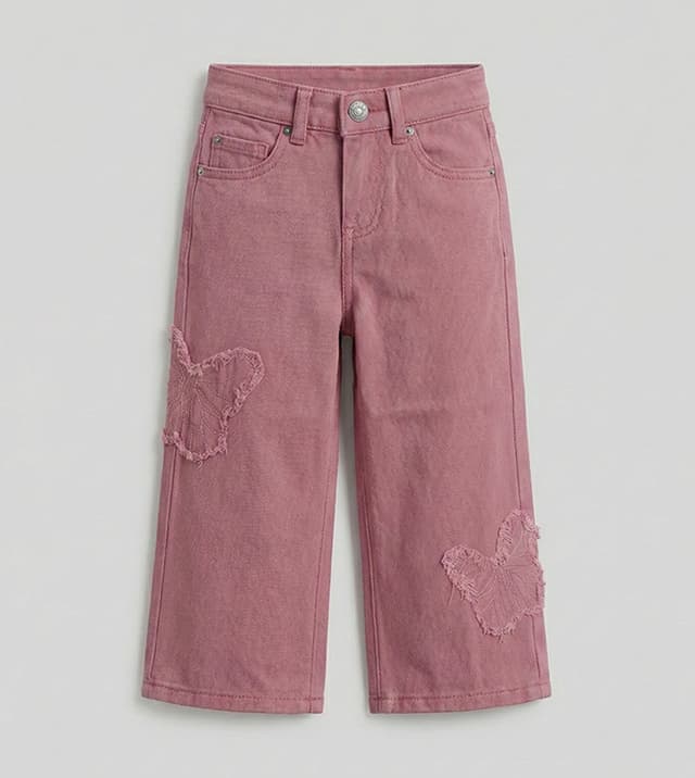 Appliqued Wide Leg Jeans thumbnail 3