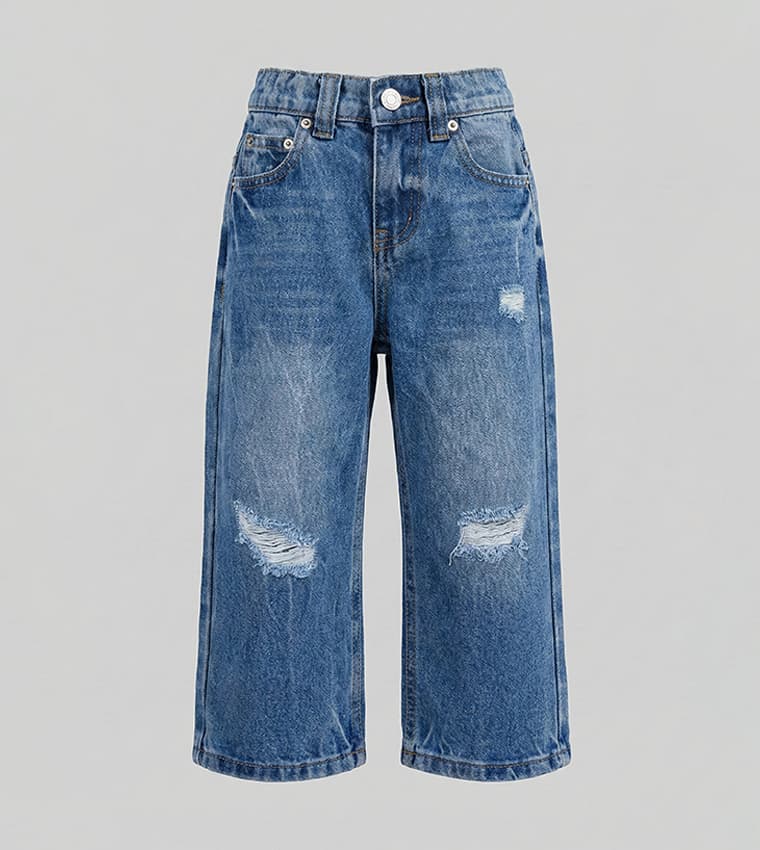 Distressed Wide Leg Jeans