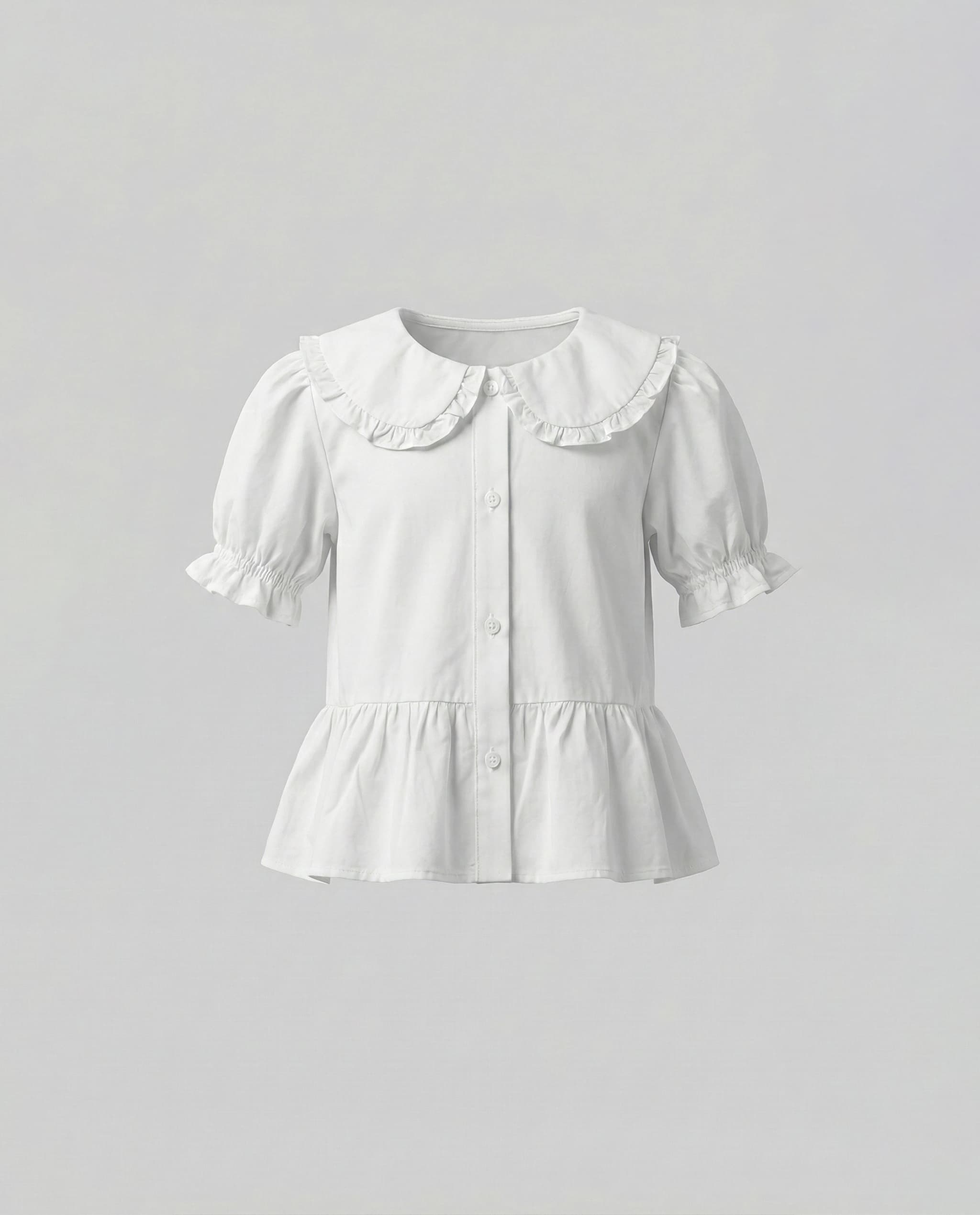 Babies and More Long-Sleeve Collared Blouse Shirt - Off White