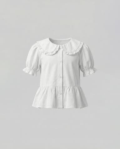 Babies and More Long-Sleeve Collared Blouse Shirt - Off White thumbnail 1