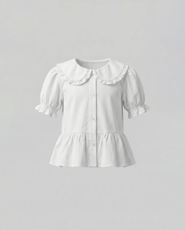 Babies and More Long-Sleeve Collared Blouse Shirt - Off White thumbnail 1