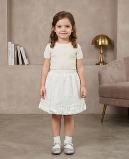 Textured Bubble Skirt with Elastic Waist