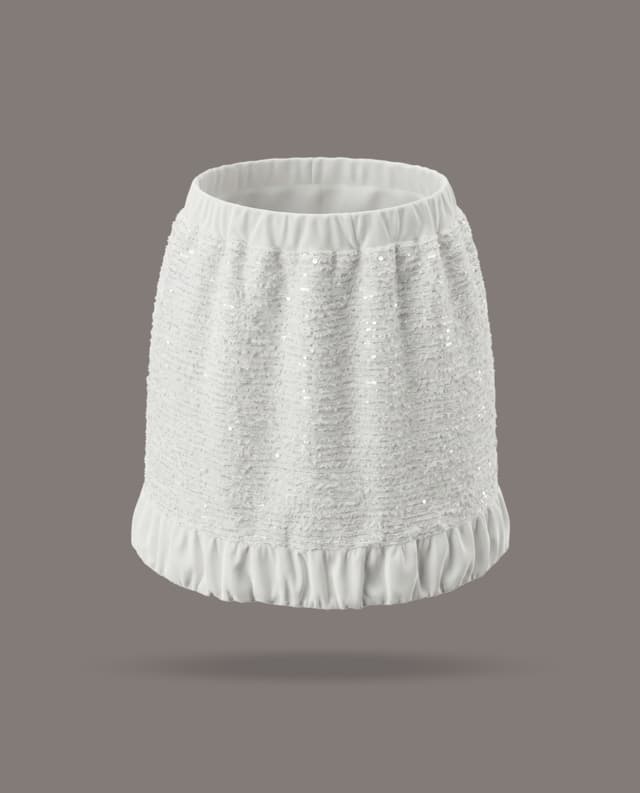 Textured Bubble Skirt with Elastic Waist thumbnail 3