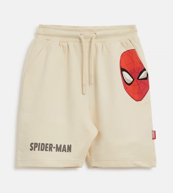 Spriderman Printed Drawstring Waist Shorts