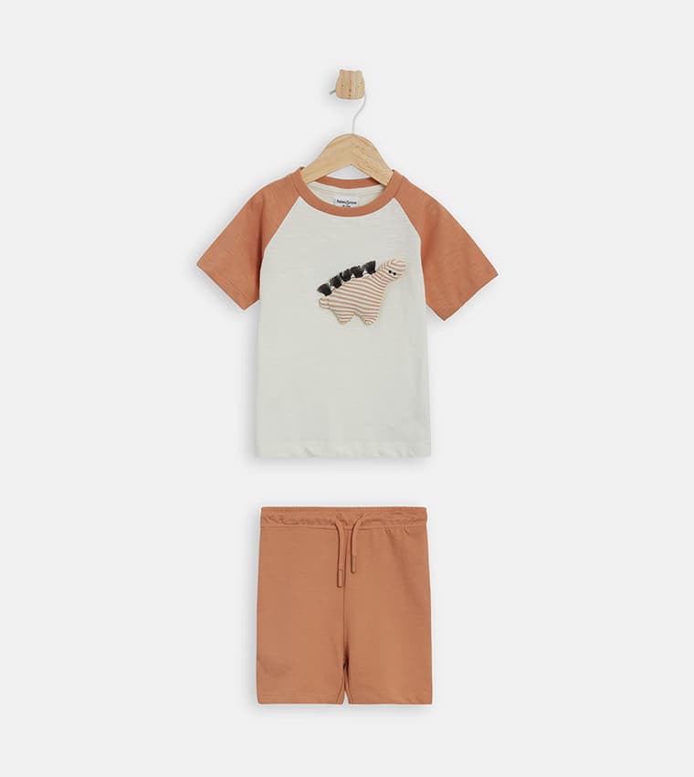 Appliqued Raglan Sleeves Co-Ord Set