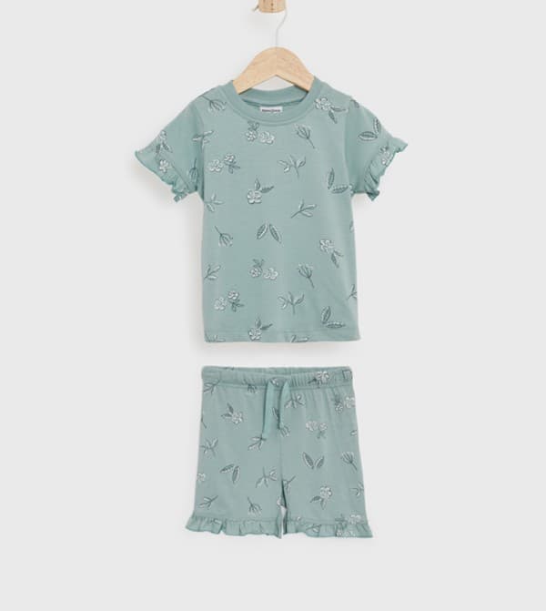 Printed Floral Short Sleeves Shorts Sets