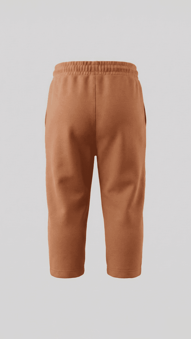 SOLID Cotton Regular Fit Pants with Drawstring Waist thumbnail 2