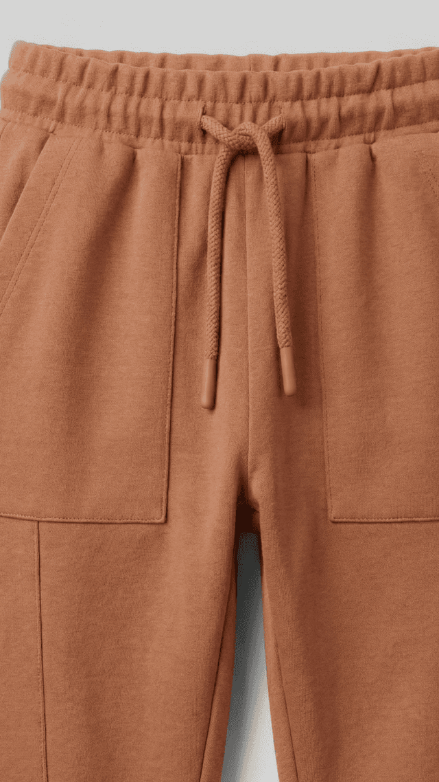 SOLID Cotton Regular Fit Pants with Drawstring Waist thumbnail 3