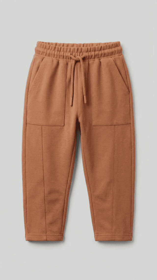 SOLID Cotton Regular Fit Pants with Drawstring Waist thumbnail 4