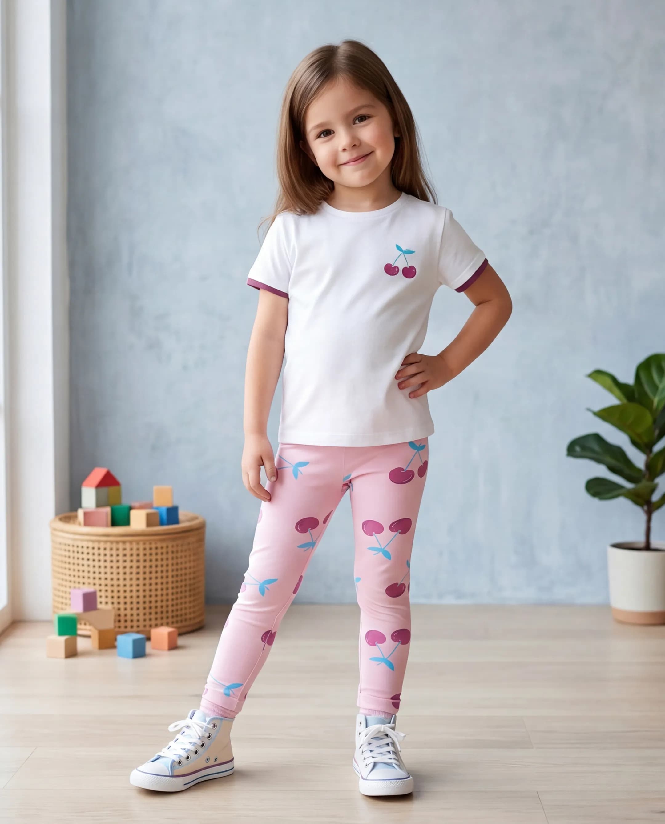 2 Pack Leggings with Elastic Waist