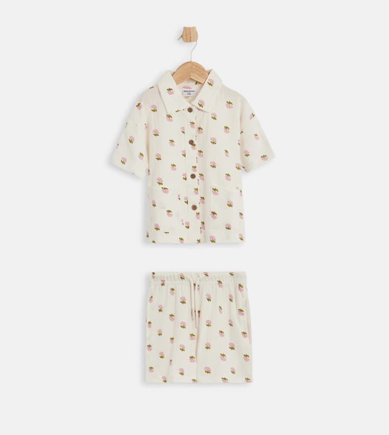 Printed Short Sleeves Clothing Set